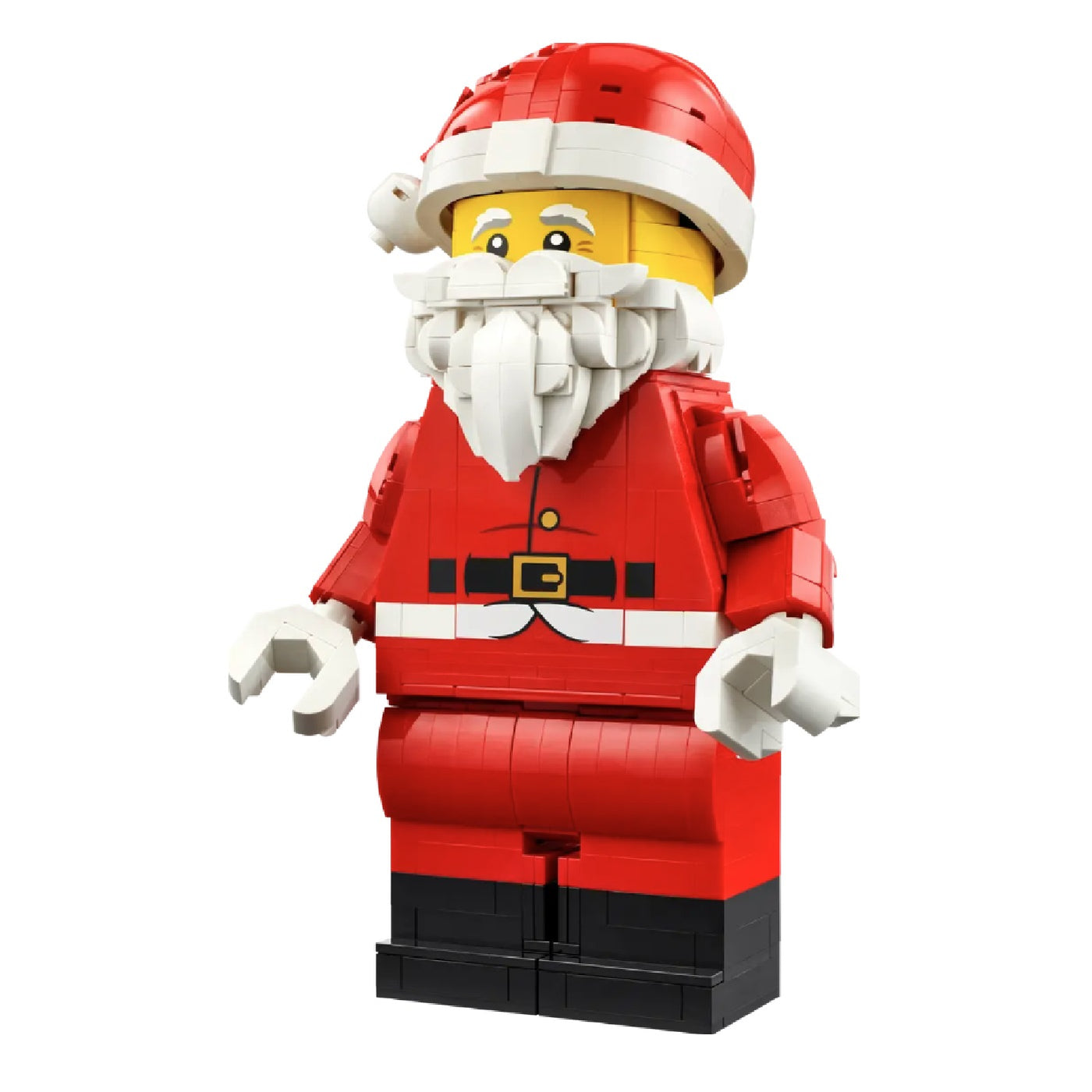 Grande minifigure di Babbo Natale visione con prospettiva laterale del set lego costruito