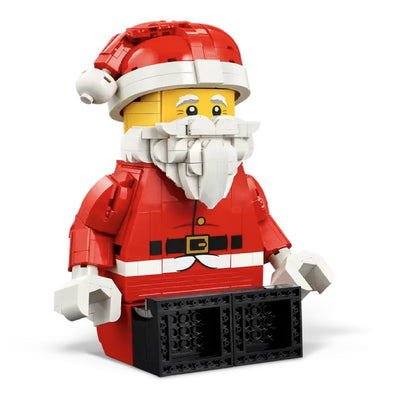 Grande minifigure di Babbo Natale visione con prospettiva laterale del set lego piegato