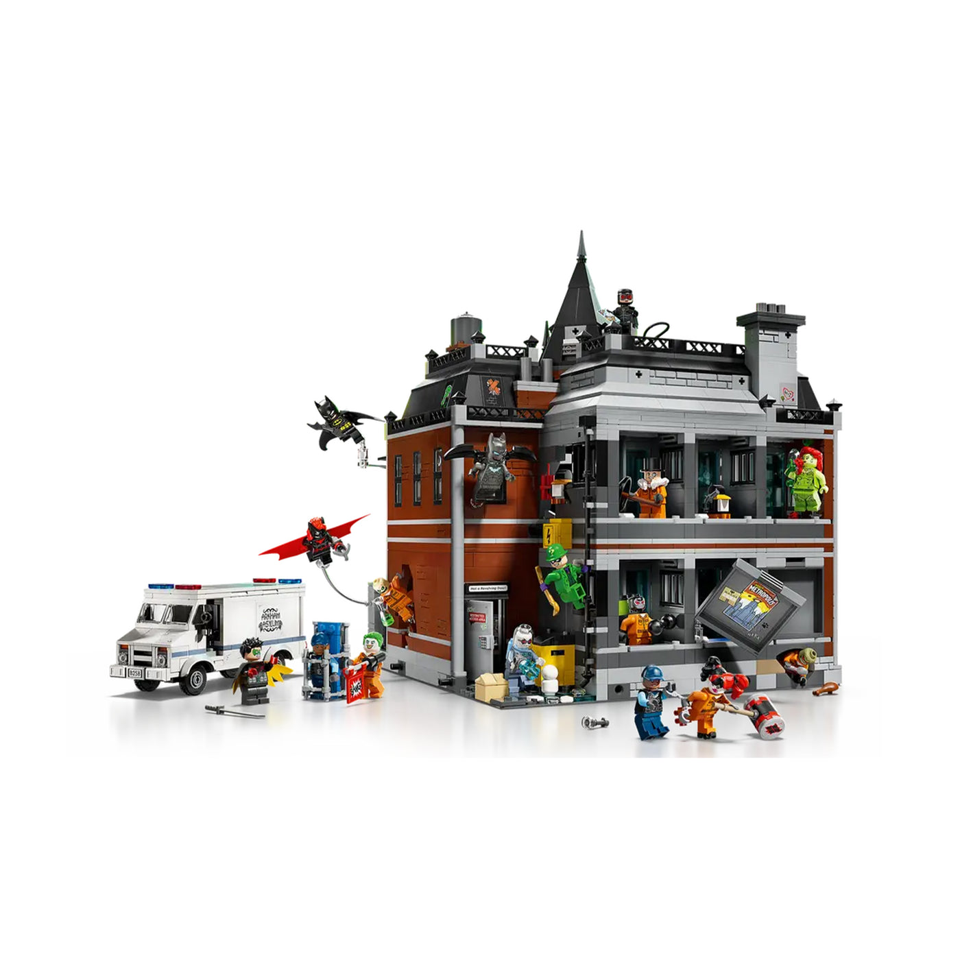 Arkham Asylum™ visione retro del set lego con minifigure incluse