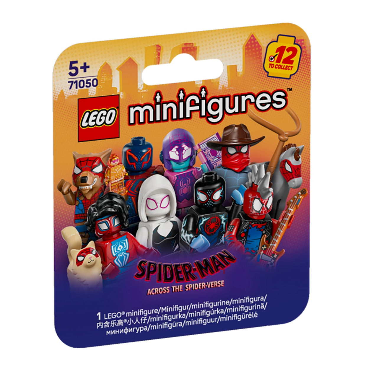Spider-Man: Across the Spider-Verse visione con prospettiva laterale della scatola del set di minifigures lego
