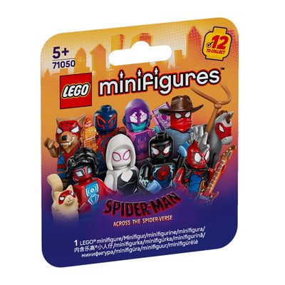 Spider-Man: Across the Spider-Verse visione con prospettiva laterale della scatola del set di minifigures lego