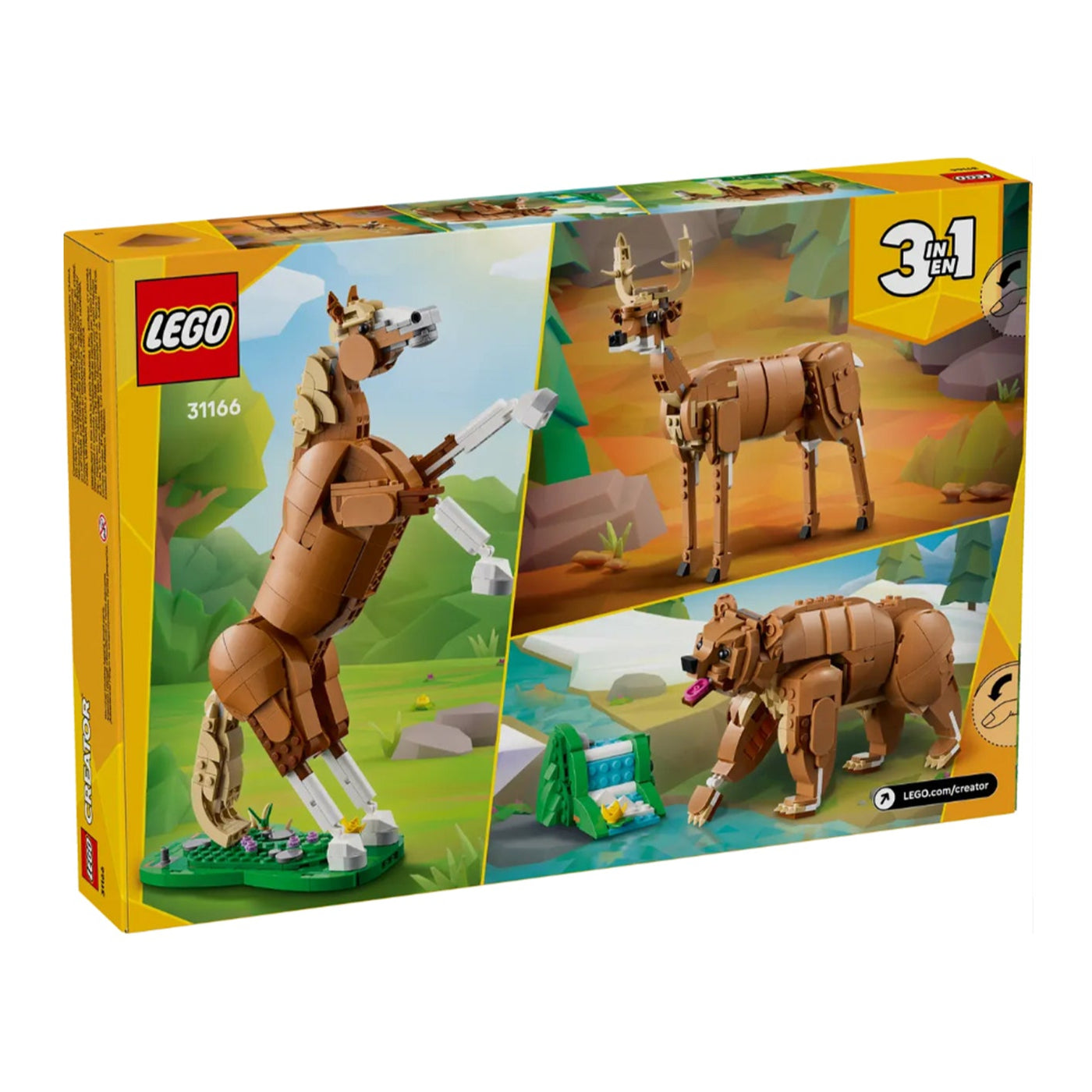 Cavallo meraviglioso visione con prospettiva laterale della scatola del set lego