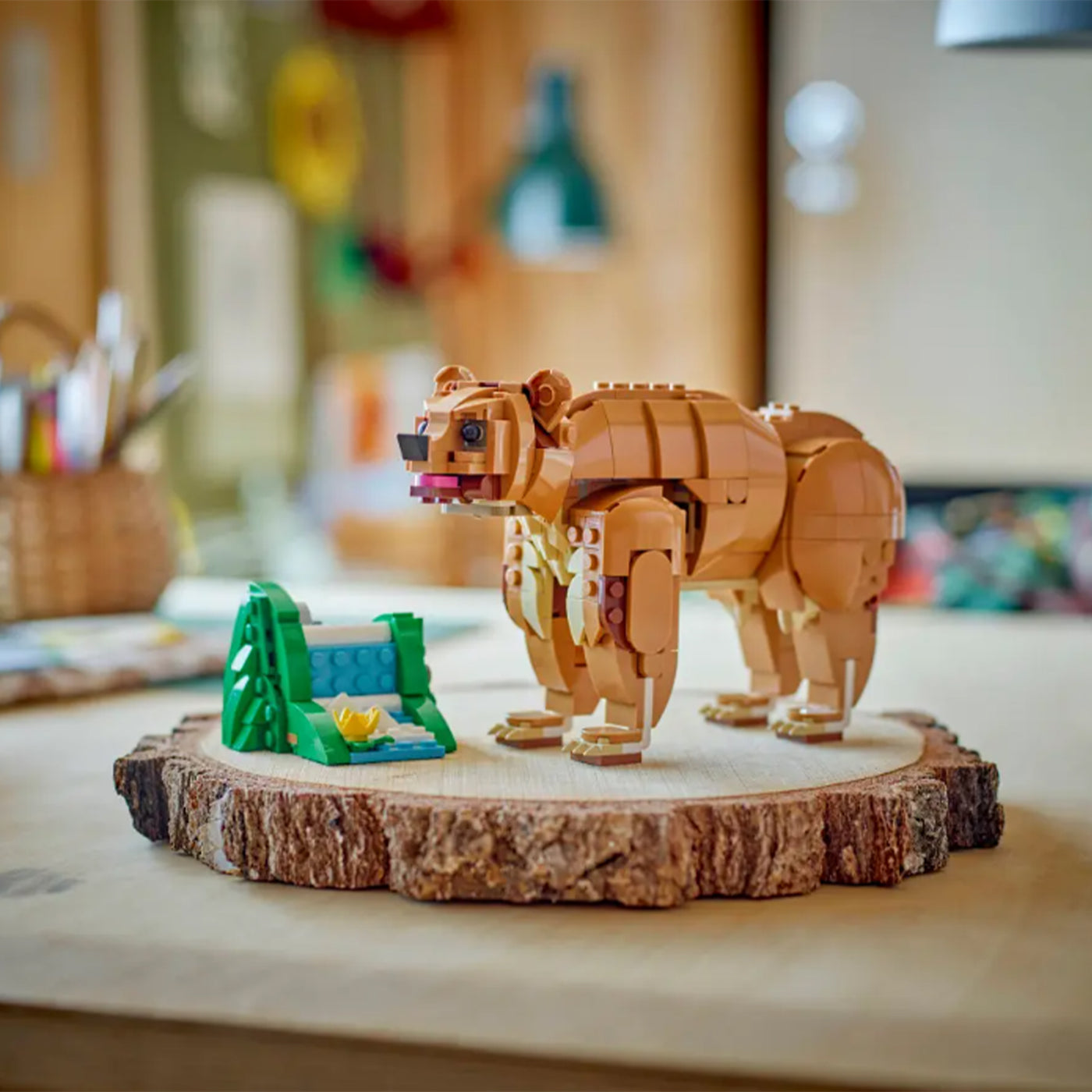 Cavallo meraviglioso fotografia del set lego costruito come orso in ambiente domestico da esposizione