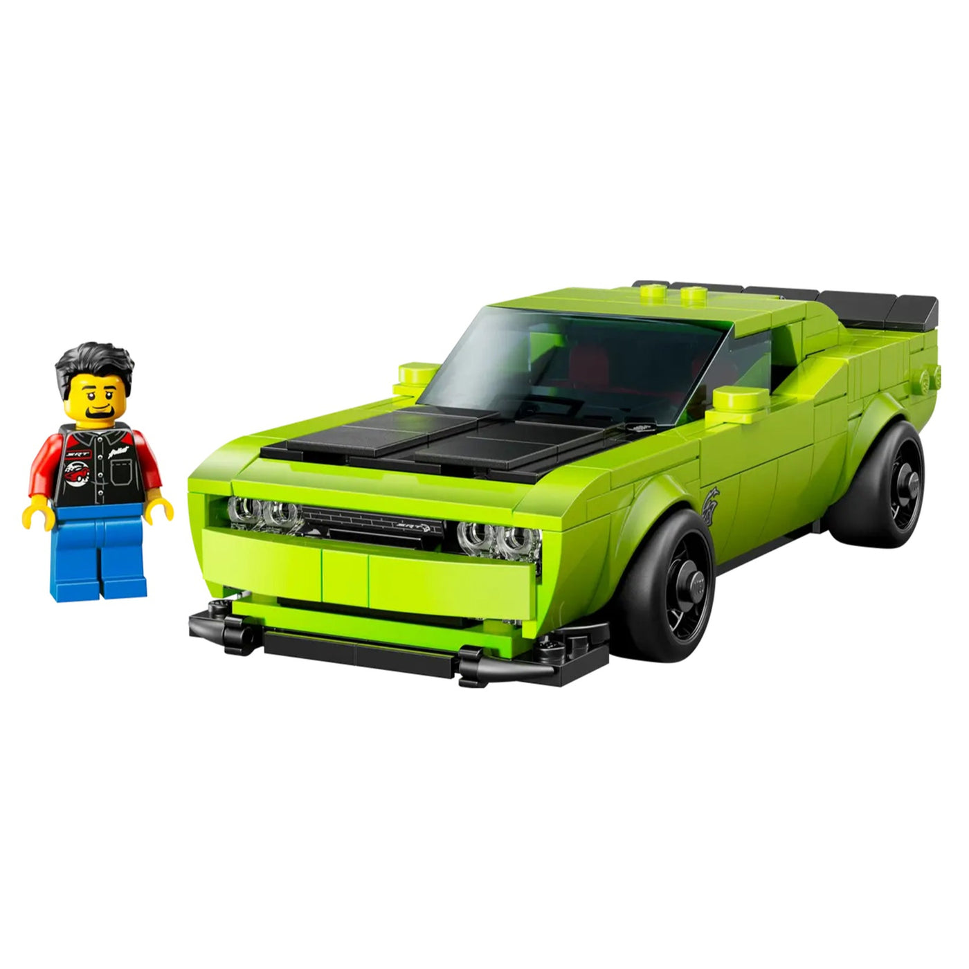 Sports Car Dodge Challenger SRT Hellcat visione con prospettiva laterale del set lego costruito