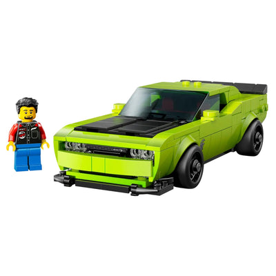Sports Car Dodge Challenger SRT Hellcat visione con prospettiva laterale del set lego costruito