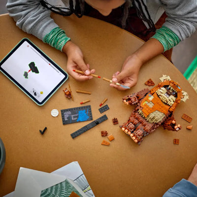 Wicket™ l'Ewok fotografia dall'alto del set lego in costruzione