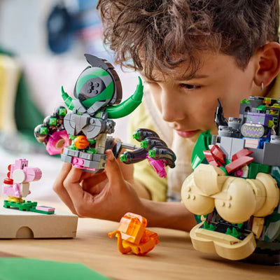 Principe Florian e Bowser castello fotografia bambino che gioca con il set lego costruito
