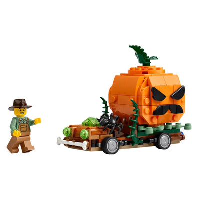 Furgone di Halloween visione con prospettiva laterale del set lego costruito