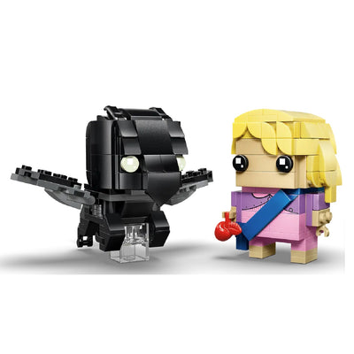 Personaggi di Luna Lovegood™ e di Thestral visione con frontale del set lego costruito