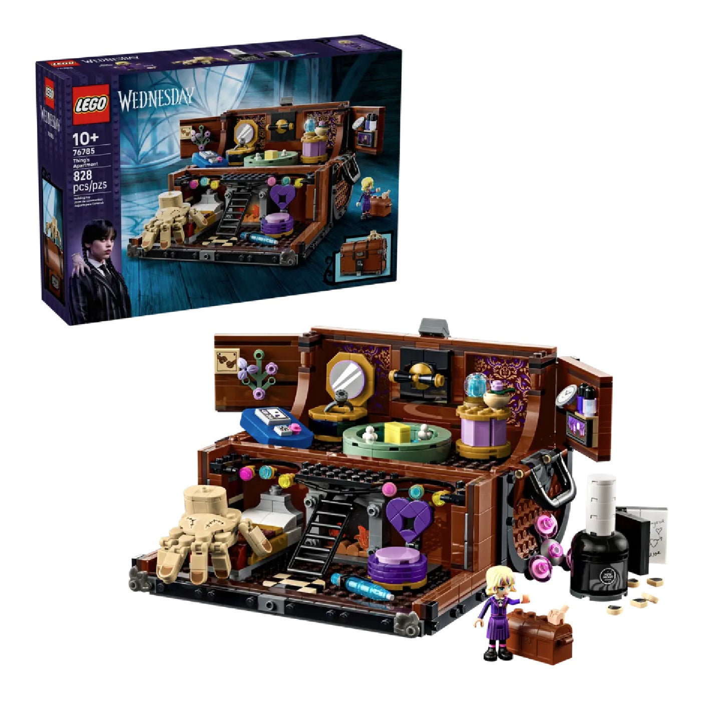 Appartamento di Mano visione con prospettiva laterale del set lego costruito con scatola di sfondo