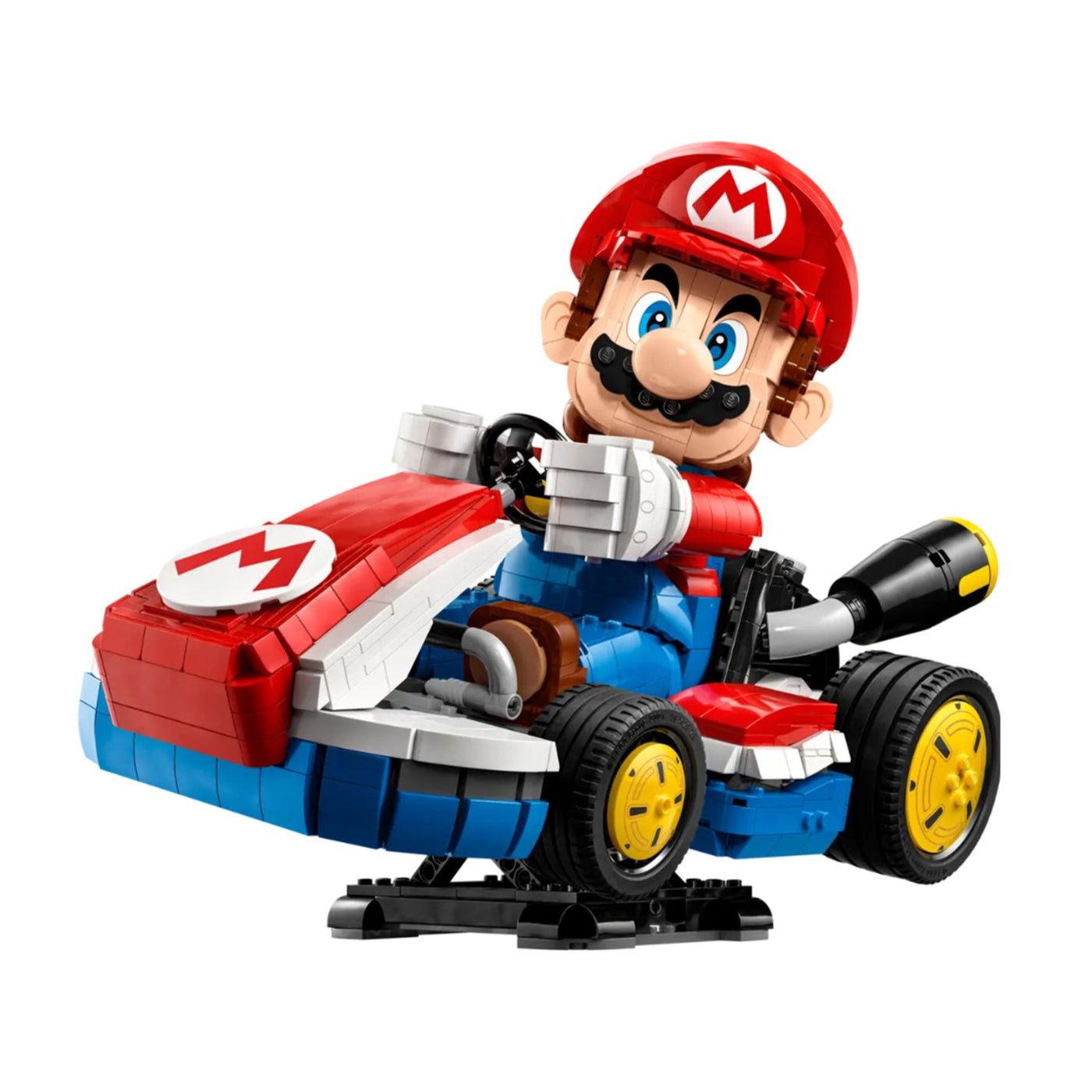 Mario Kart™: Mario e Kart standard visione con prospettiva laterale del set lego costruito