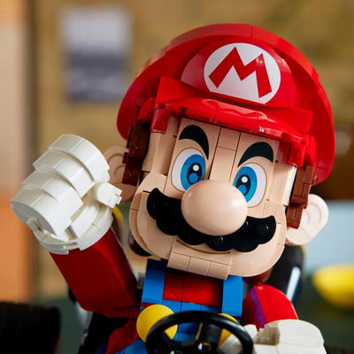 Mario Kart™: Mario e Kart standard fotografia frontale con zoom del volto di Mario