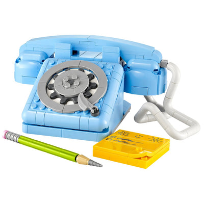 Telefono retrò visione con prospettiva laterale del set lego costruito