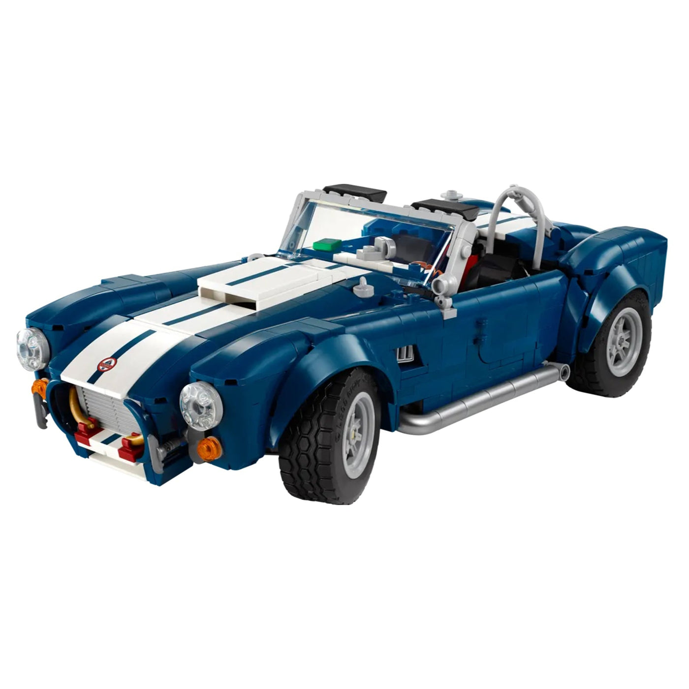 Shelby Cobra 427 S/C visione con prospettiva laterale del set lego costruito