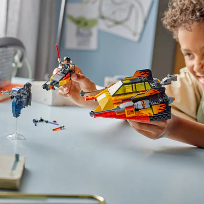 Snowspeeder™ Force Burner fotografia bambino che gioca con il set lego costruito