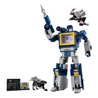 Transformers: Soundwave visione con prospettiva laterale del set lego costruito