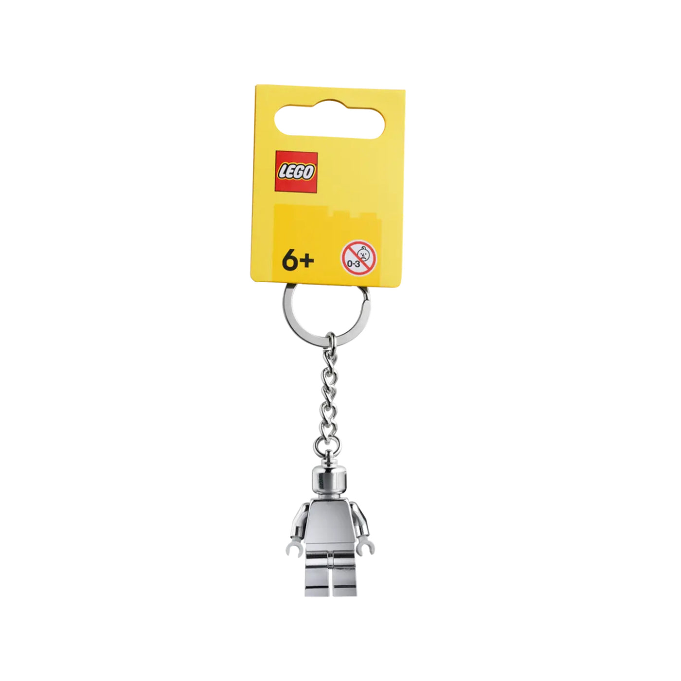 Portachiavi Minifigure grigio argento visione frontale con confezione