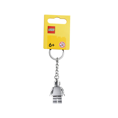 Portachiavi Minifigure grigio argento visione frontale con confezione