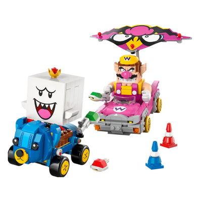 Mario Kart™ – Wario e Re Boo visione con prospettiva laterale del set lego costruito